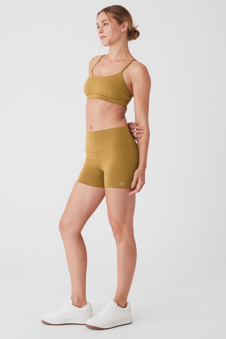 Airlift Intrigue Bra & 3" High-Waist Airlift Short Set - Golden Olive Branch sold by Alo Yoga product image thumbnail 3