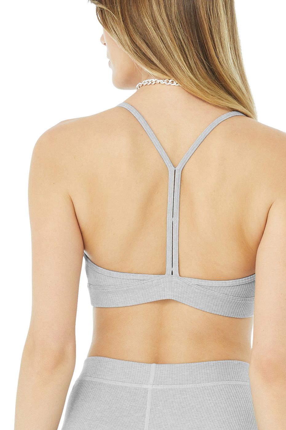 Ribbed Blissful Bra - Athletic Heather Grey sold by Alo Yoga product image thumbnail 4