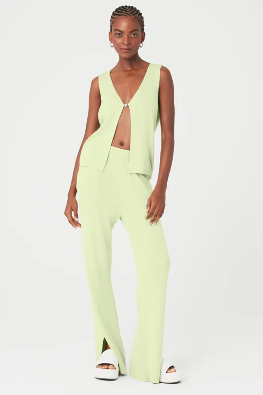 Knit Salana Tank & Knit High-Waist Salana Wide Leg Pant Set - Iced Green Tea sold by Alo Yoga