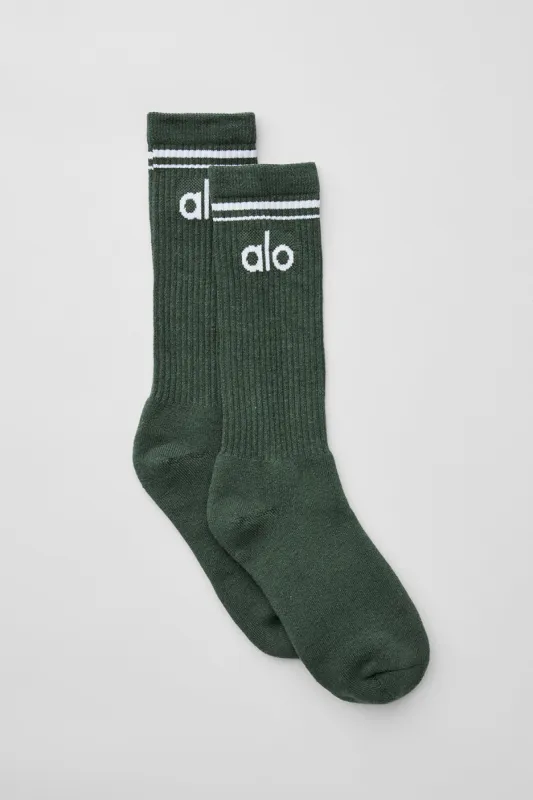 Unisex Throwback Sock - Dark Cactus/White sold by Alo Yoga