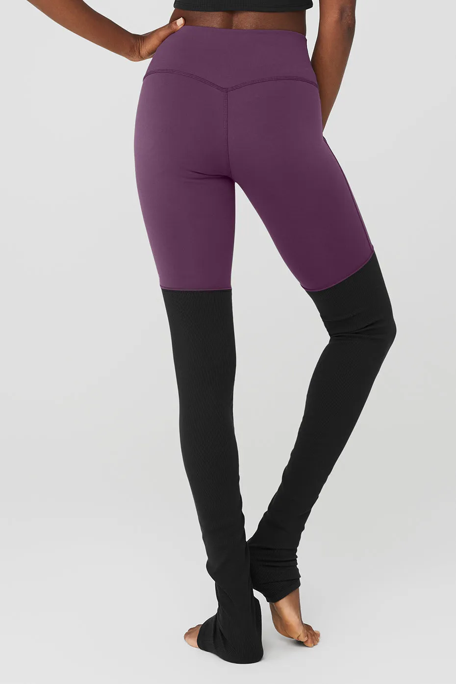 Airbrush High-Waist Highlight Goddess Legging - Dark Plum/Black sold by Alo Yoga product image thumbnail 2