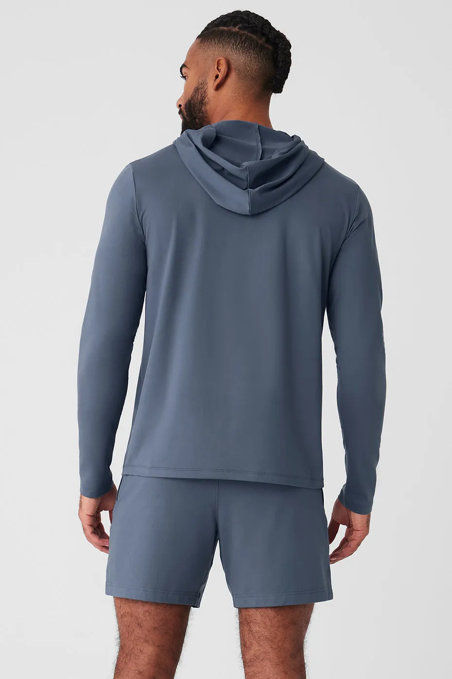 Conquer Reform Long Sleeve With Hood - Bluestone sold by Alo Yoga product image thumbnail 2