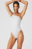 Alosoft Ribbed Shimmer Plie Bodysuit - Light Grey Iridescent sold by Alo Yoga