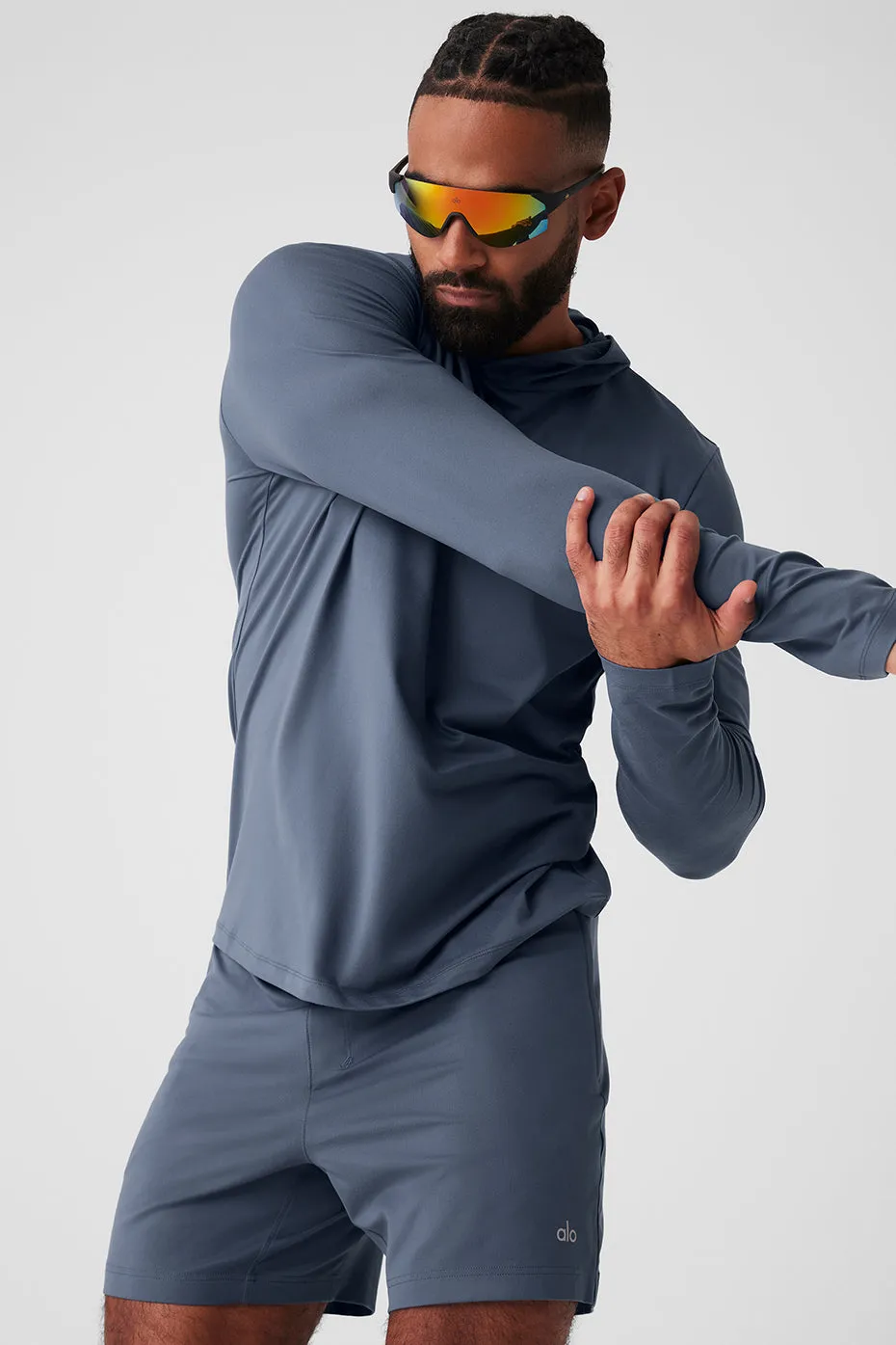 Conquer Reform Long Sleeve With Hood - Bluestone sold by Alo Yoga product image thumbnail 5