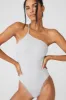 Alosoft Ribbed Shimmer Plie Bodysuit - Light Grey Iridescent sold by Alo Yoga
