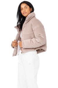 Ribbed Velour Gold Rush Puffer - Dusty Pink sold by Alo Yoga