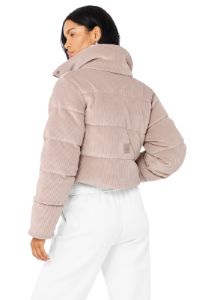 Ribbed Velour Gold Rush Puffer - Dusty Pink sold by Alo Yoga