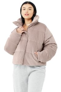 Ribbed Velour Gold Rush Puffer - Dusty Pink sold by Alo Yoga