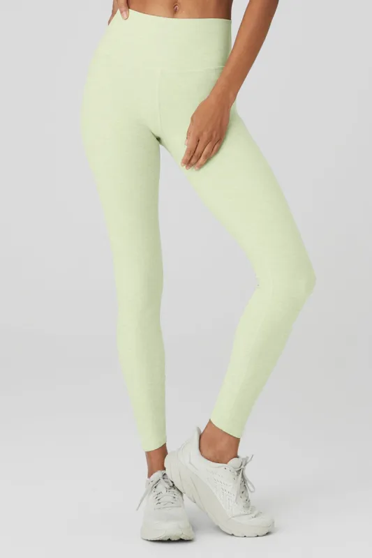 Alosoft High-Waist 7/8 Highlight Legging - Iced Green Tea Heather sold by Alo Yoga