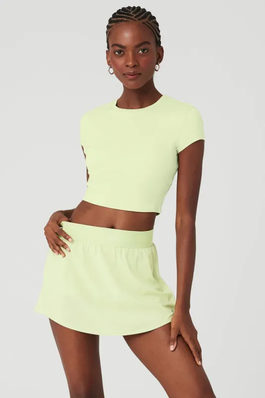 Alosoft Crop Finesse Short Sleeve - Iced Green Tea sold by Alo Yoga