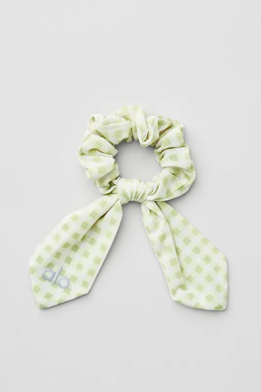 Gingham Mesh Rhythm Scrunchie - Iced Green Tea sold by Alo Yoga