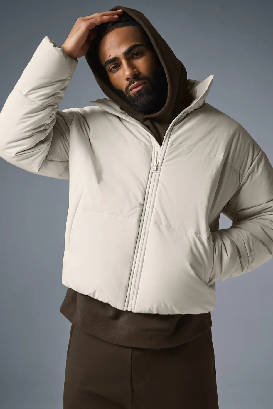 Stretch Woven Street Puffer - Bone sold by Alo Yoga
