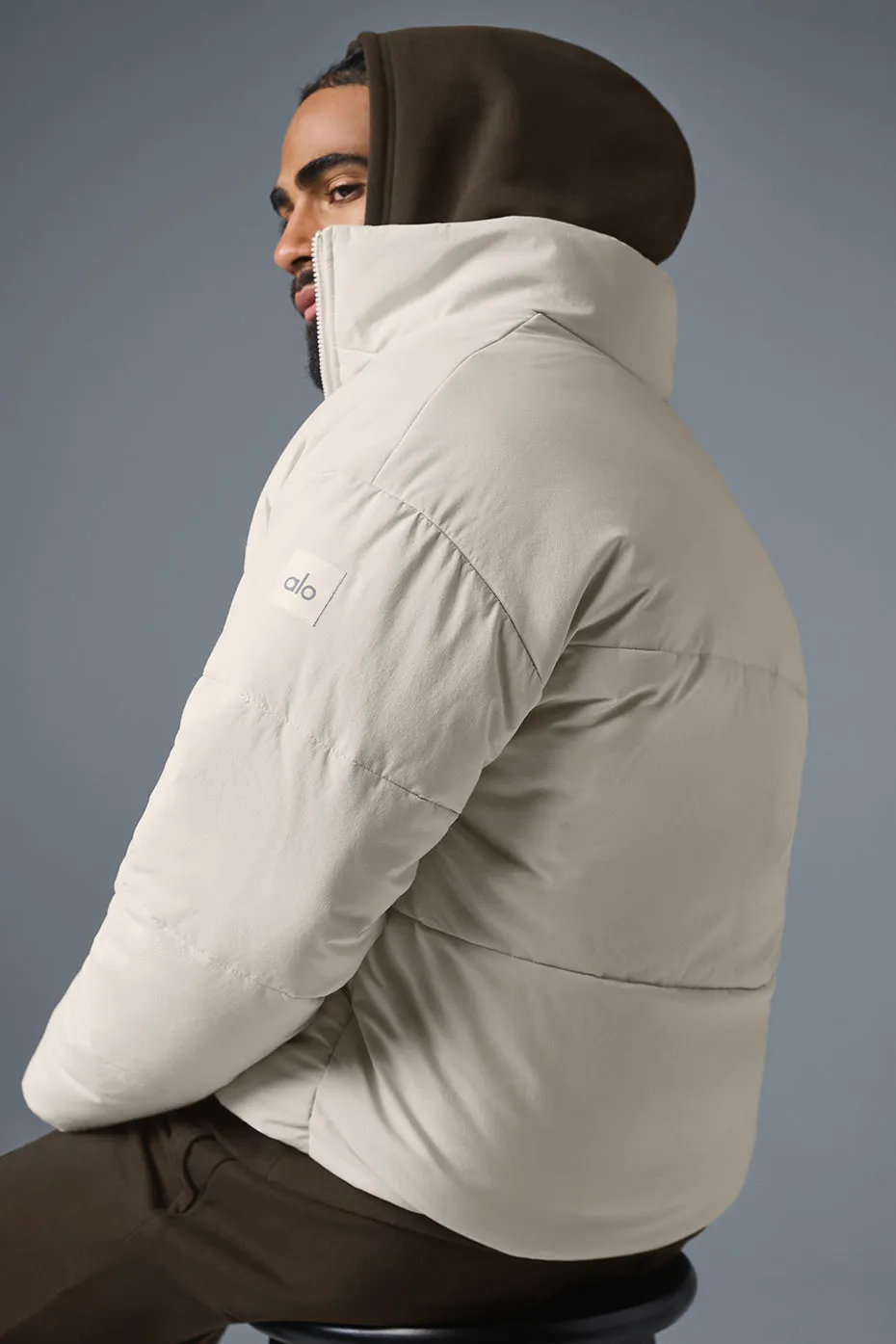 Stretch Woven Street Puffer - Bone sold by Alo Yoga product image thumbnail 3