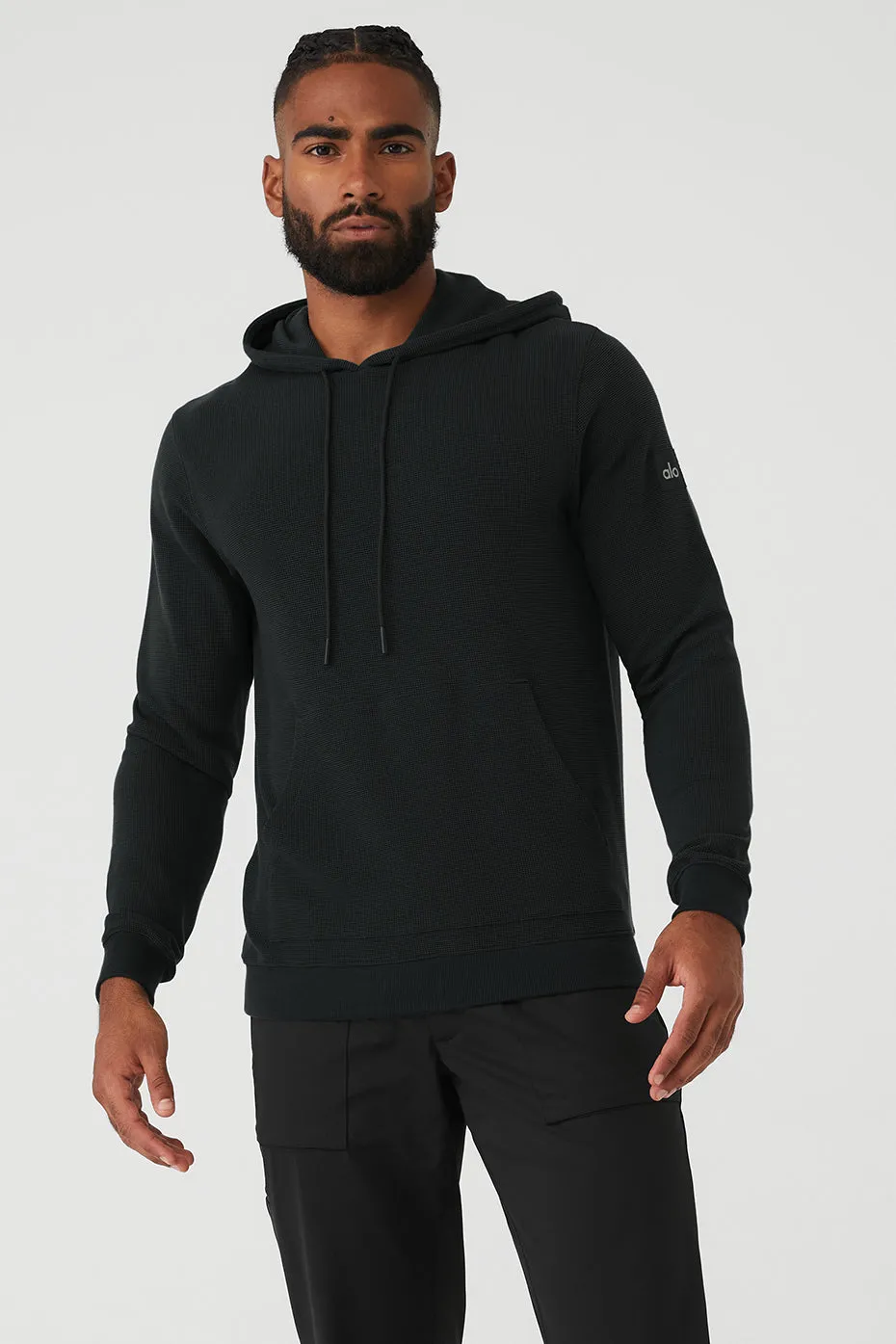 Micro Waffle Fast Break Hoodie - Black sold by Alo Yoga