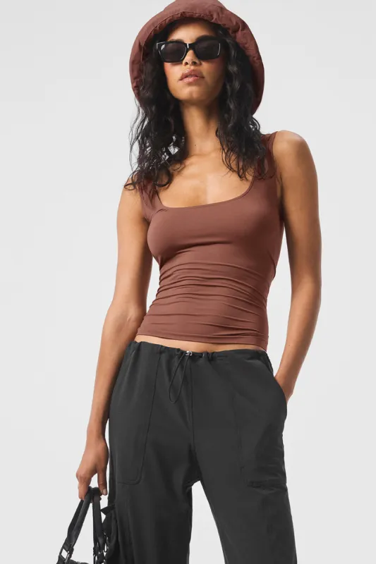 Sheer Glow Tank - Chestnut sold by Alo Yoga