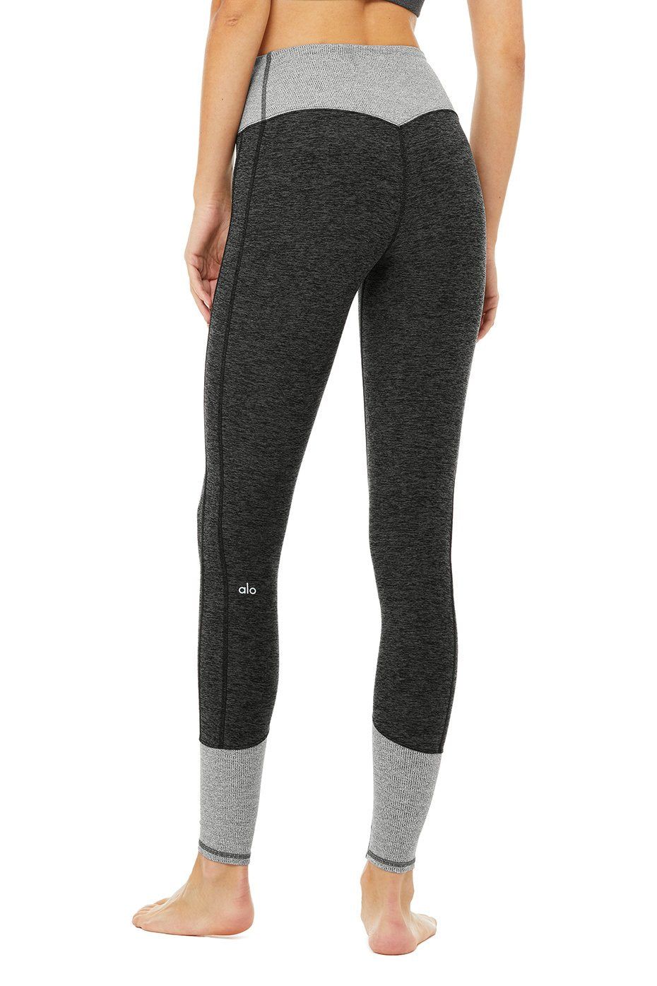 High-Waist Alosoft Lounge Legging - Dark Heather Grey/Dove Grey Heather sold by Alo Yoga product image thumbnail 3
