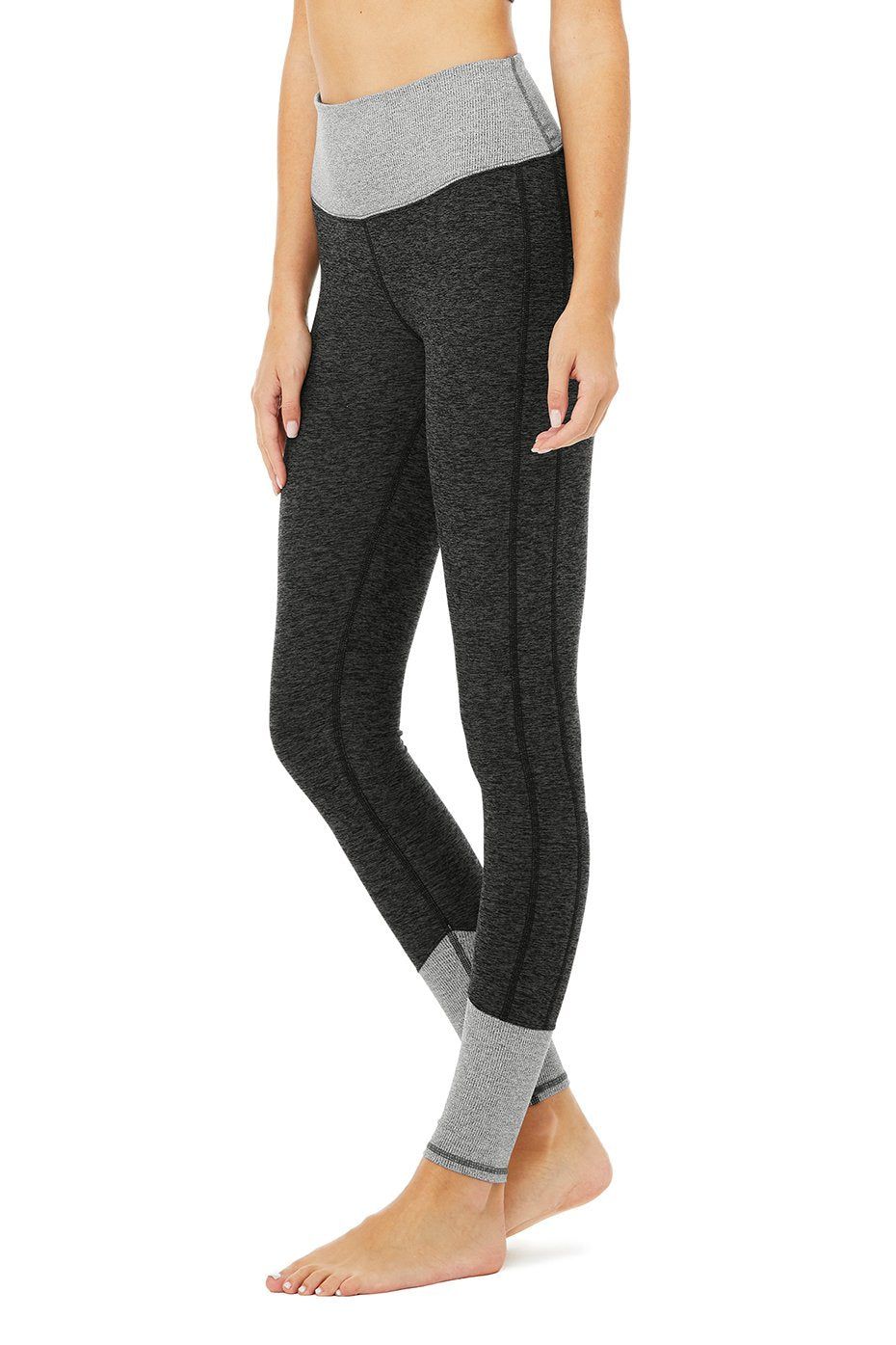 High-Waist Alosoft Lounge Legging - Dark Heather Grey/Dove Grey Heather sold by Alo Yoga product image thumbnail 2
