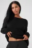Cashmere Reform Long Sleeve - Black sold by Alo Yoga