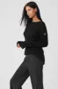 Cashmere Reform Long Sleeve - Black sold by Alo Yoga
