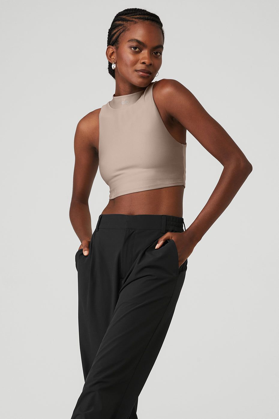 Airlift Fuse Bra Tank - Taupe sold by Alo Yoga