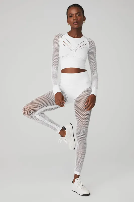 Seamless Open Air Long Sleeve & Seamless High-Waist 7/8 Limitless Open Air Legging Set sold by Alo Yoga
