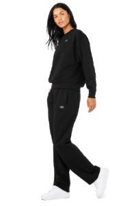 Accolade Crew Neck Pullover & Accolade Straight Leg Sweatpant Set - Black sold by Alo Yoga