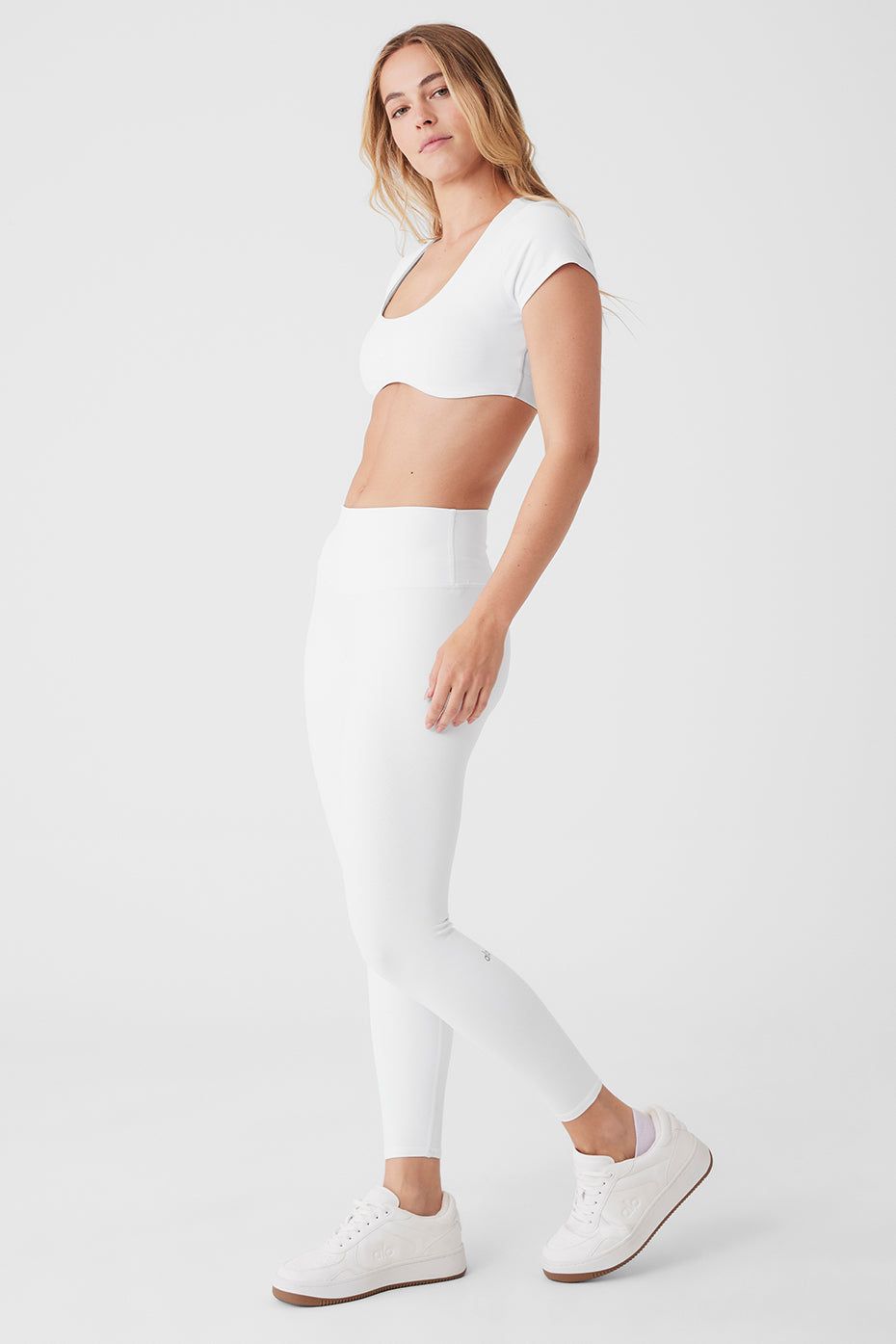 Airbrush Figure Short Sleeve Bra & 7/8 High-Waist Airbrush Legging Set sold by Alo Yoga product image thumbnail 11