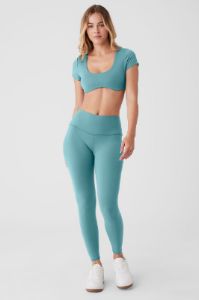 スパッツ・レギンス [Alo Yoga] High-Waist Airbrush Legging alo High Waisted Airbrush Legging Black Leather W5473SR