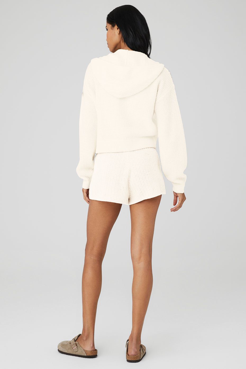 Cashmere Plush Waffle Cropped Tank, Full Zip Hoodie & High-Waist Short Set sold by Alo Yoga product image thumbnail 10