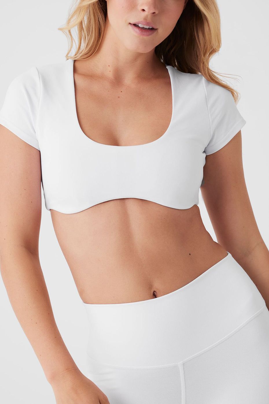 Airbrush Figure Short Sleeve Bra & 7/8 High-Waist Airbrush Legging Set sold by Alo Yoga product image thumbnail 12