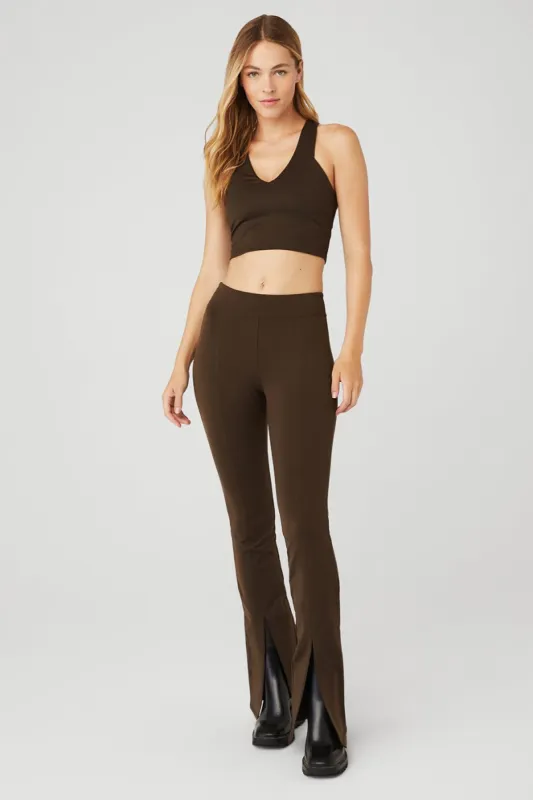 Airbrush Real Bra Tank Set & Airbrush High-Waist Flutter Legging - Espresso sold by Alo Yoga