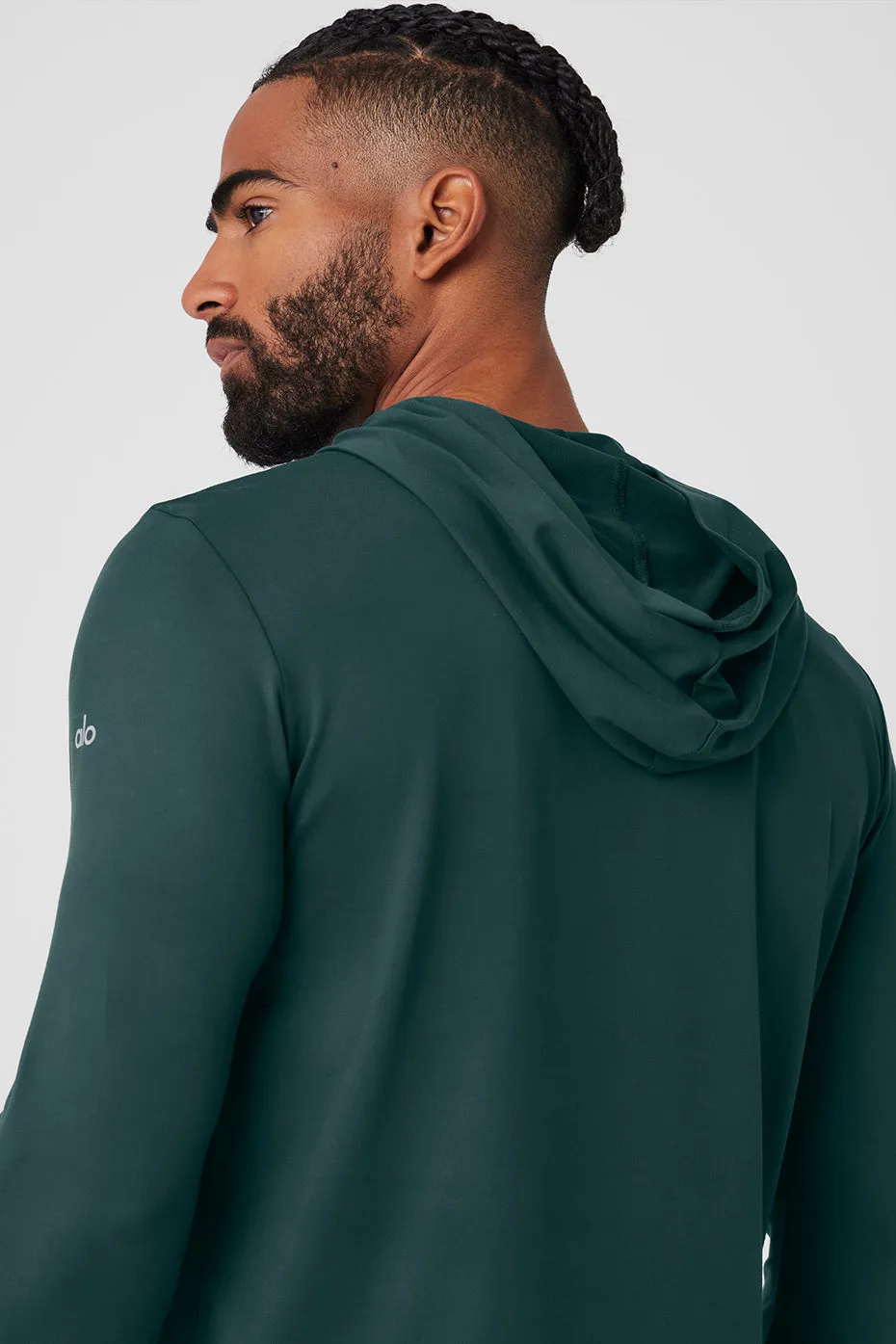 Conquer Reform Long Sleeve With Hood - Midnight Green sold by Alo Yoga product image thumbnail 4