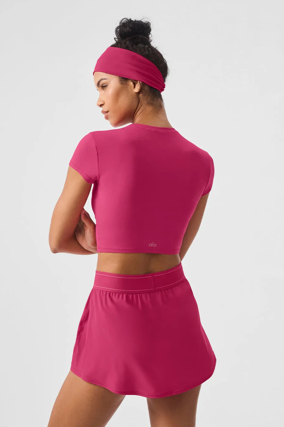 Alosoft Crop Finesse Short Sleeve - Pink Summer Crush sold by Alo Yoga product image thumbnail 2