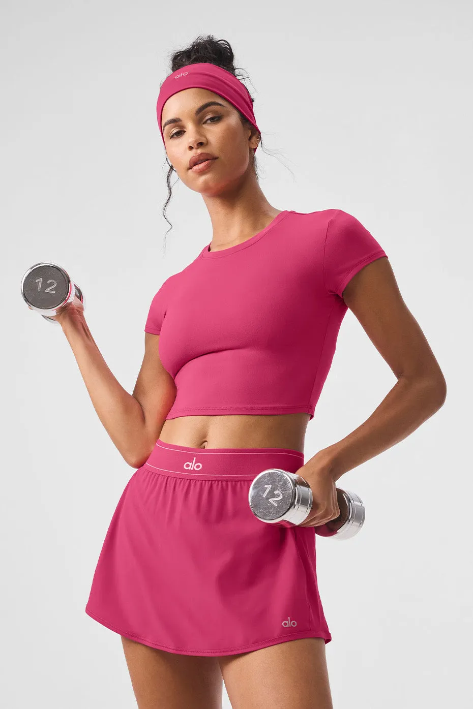 Alosoft Crop Finesse Short Sleeve - Pink Summer Crush sold by Alo Yoga product image thumbnail 4