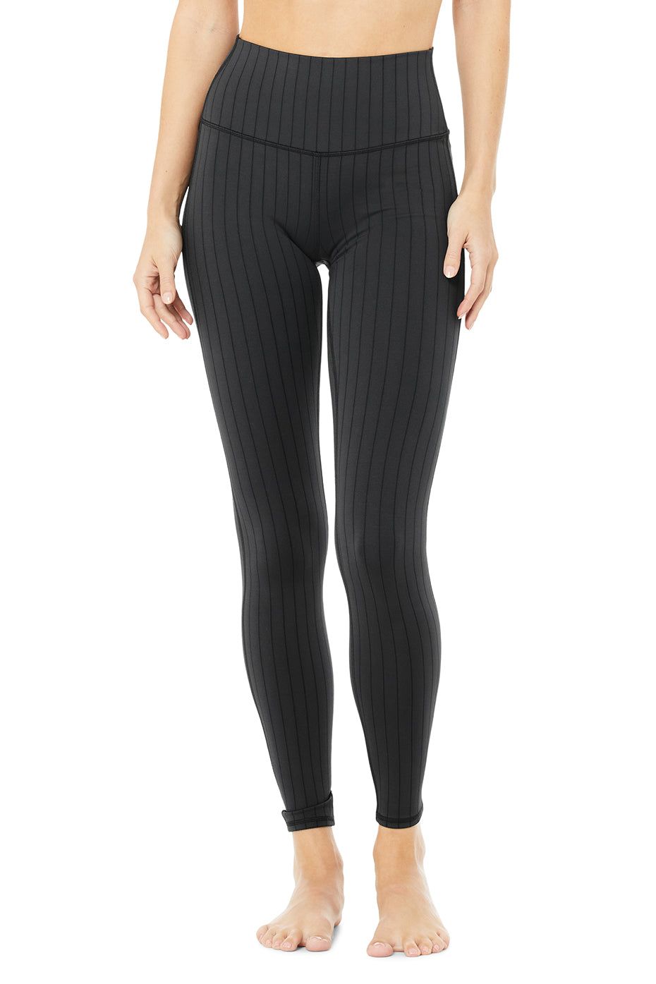 High-Waist Pinstripe Legging - Anthracite/Black sold by Alo Yoga