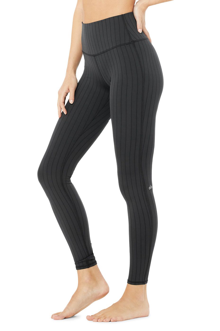 High-Waist Pinstripe Legging - Anthracite/Black sold by Alo Yoga product image thumbnail 2