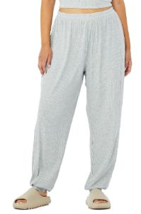 High-Waist Ribbed Whisper Pant - Athletic Heather Grey sold by Alo Yoga