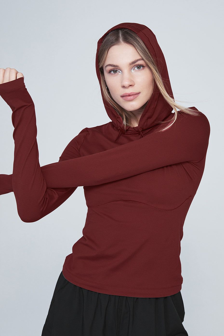 Alosoft Hooded Runner Long Sleeve - Cranberry sold by Alo Yoga product image thumbnail 5