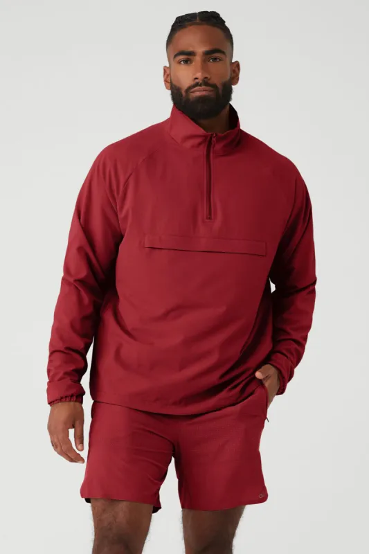 Ripstop 1/4 Zip On-Set Jacket - Victory Red made by Alo Yoga