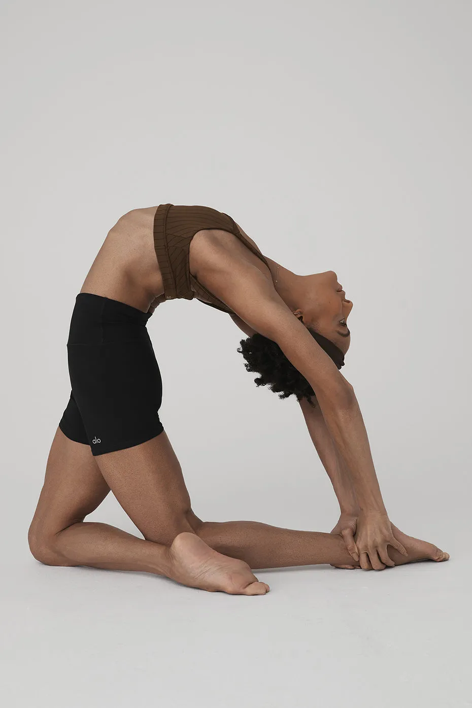 Pinstripe Jacquard Captivate Bra - Espresso/Black sold by Alo Yoga product image thumbnail 5