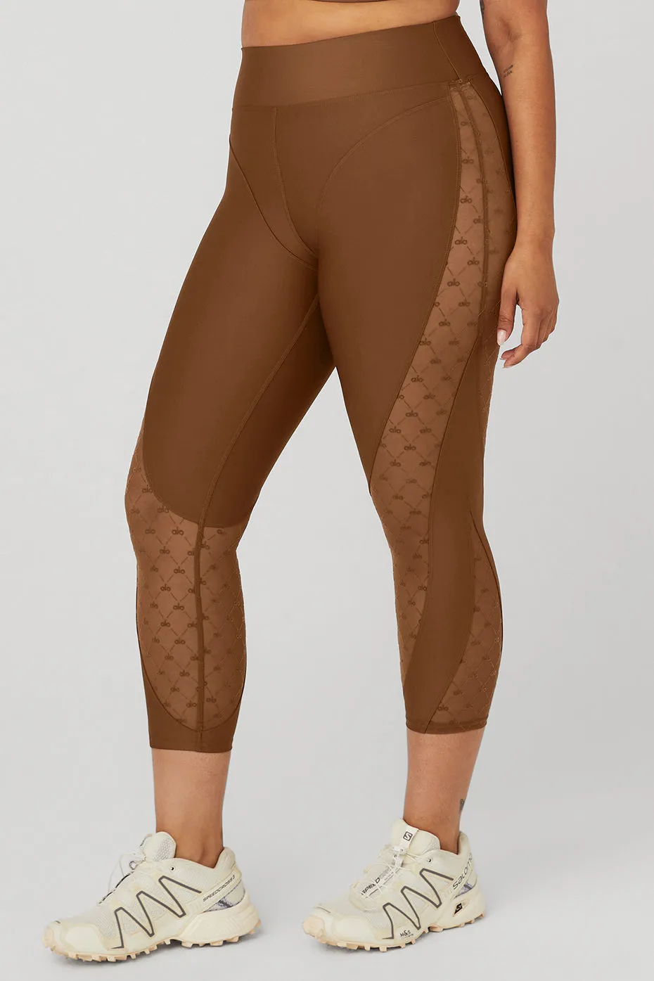 Airlift Mesh High-Waist Celeste Capri - Cinnamon Brown sold by Alo Yoga product image thumbnail 4