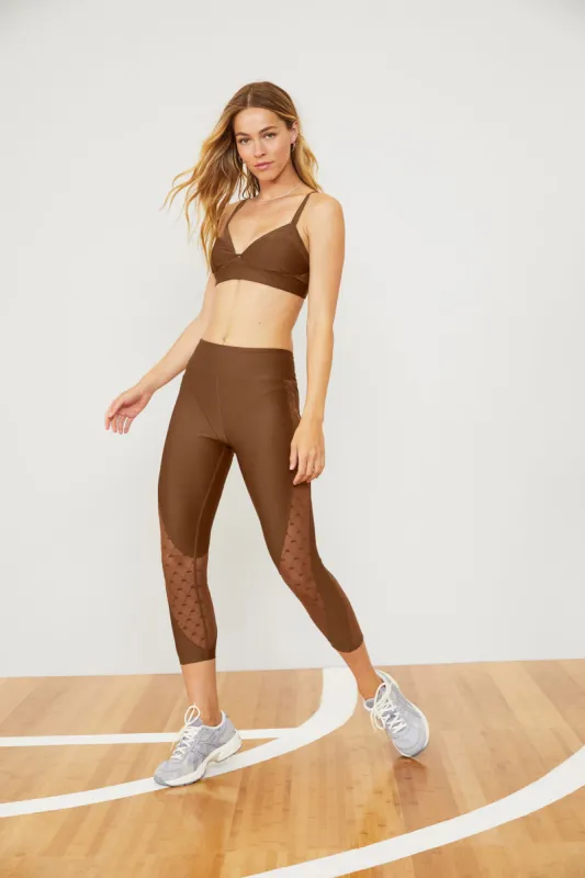 Airlift Mesh High-Waist Celeste Capri - Cinnamon Brown sold by Alo Yoga