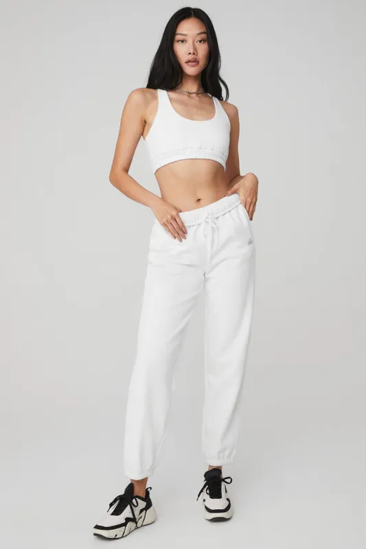 Scoop Neck Sweatshirt Bra & Accolade Sweatpant Set - White sold by Alo Yoga