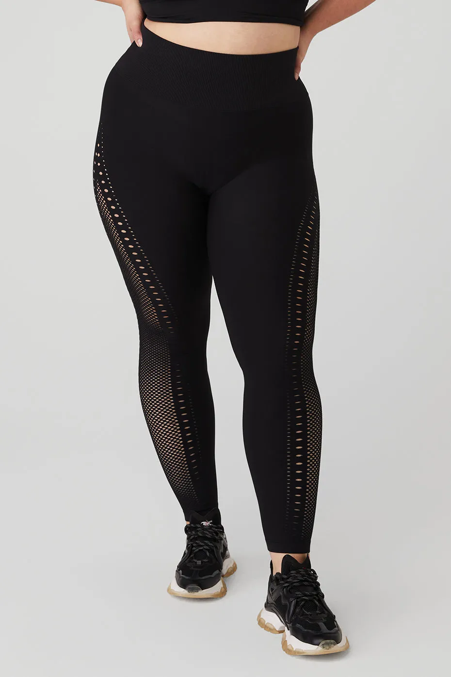 Seamless High-Waist 7/8 Open Air Legging - Black sold by Alo Yoga product image thumbnail 5