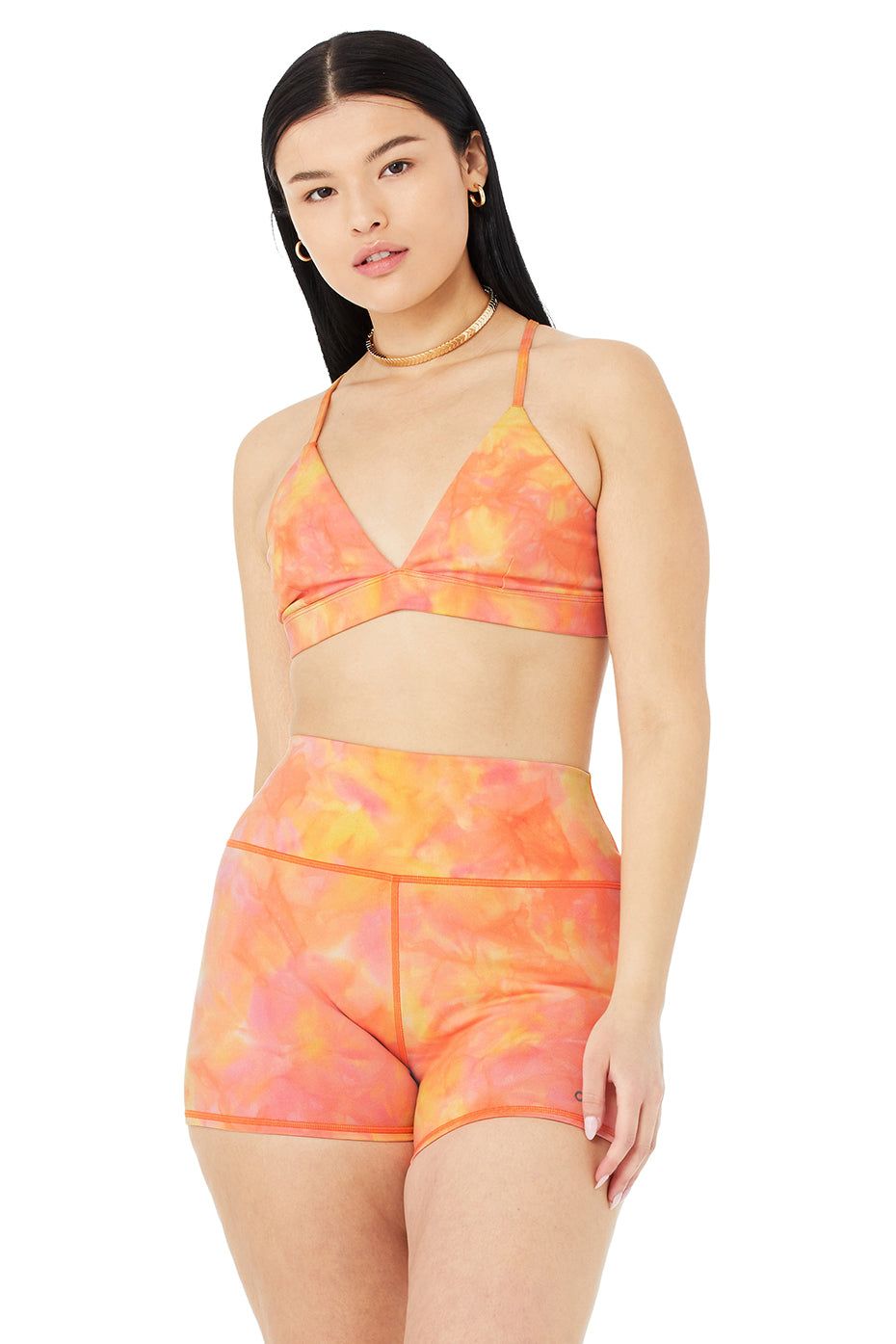 Airbrush Summer Sunset Dye Bra - Neon Apricot Sunset sold by Alo Yoga product image thumbnail 5