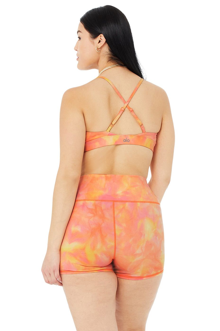 Airbrush Summer Sunset Dye Bra - Neon Apricot Sunset sold by Alo Yoga product image thumbnail 7