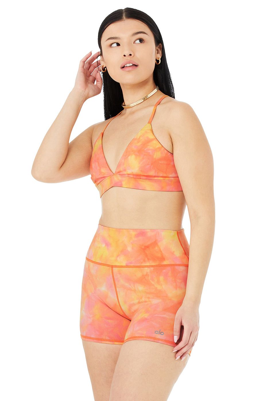 Airbrush Summer Sunset Dye Bra - Neon Apricot Sunset sold by Alo Yoga product image thumbnail 6