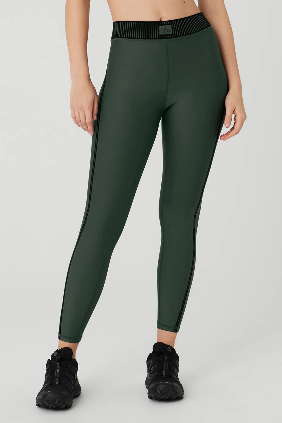 Airlift High-Waist 7/8 Line Up Legging - Dark Cactus sold by Alo Yoga