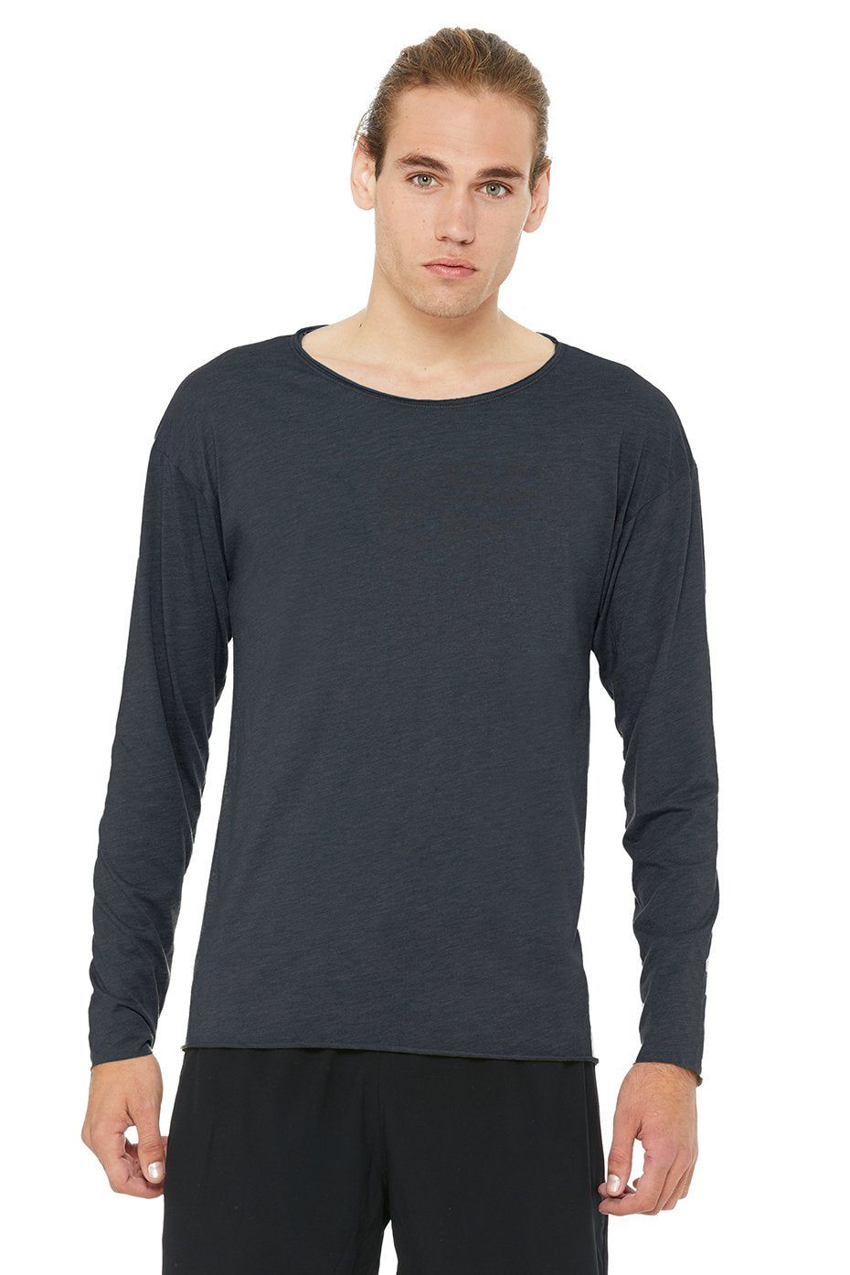 Ultimate Long Sleeve Tee - Solid Dark Grey Triblend sold by Alo Yoga
