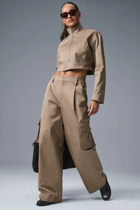 High-Waist Night Out Cargo Trouser - Gravel sold by Alo Yoga